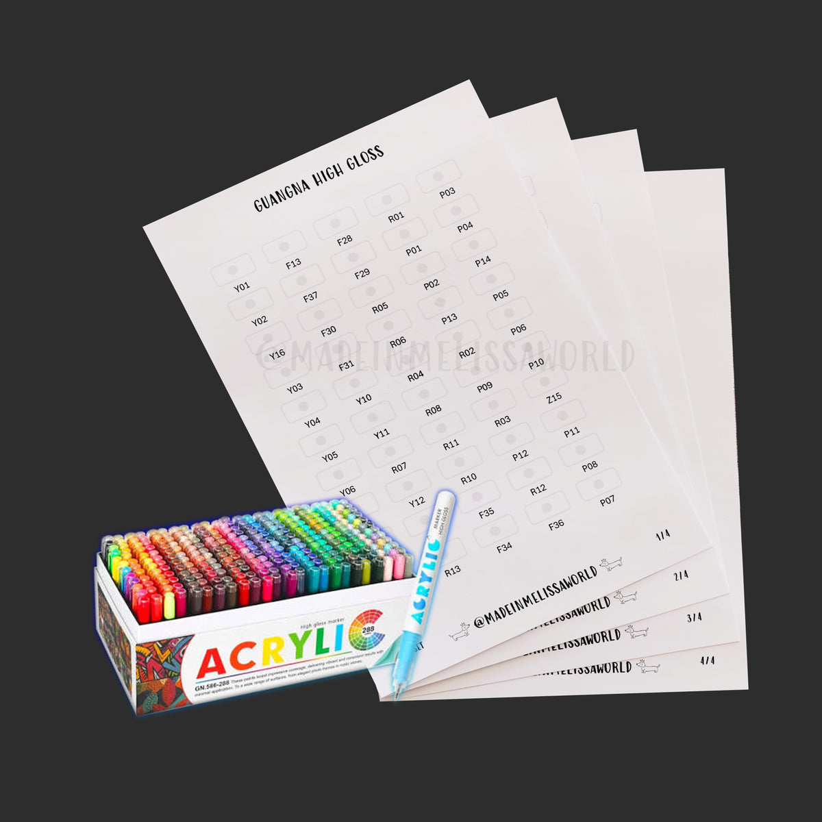 GUANGNA HIGH GLOSS PEN SWATCHES