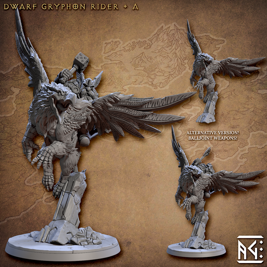 Dwarf Gryphon Rider V1 (Set of 2)