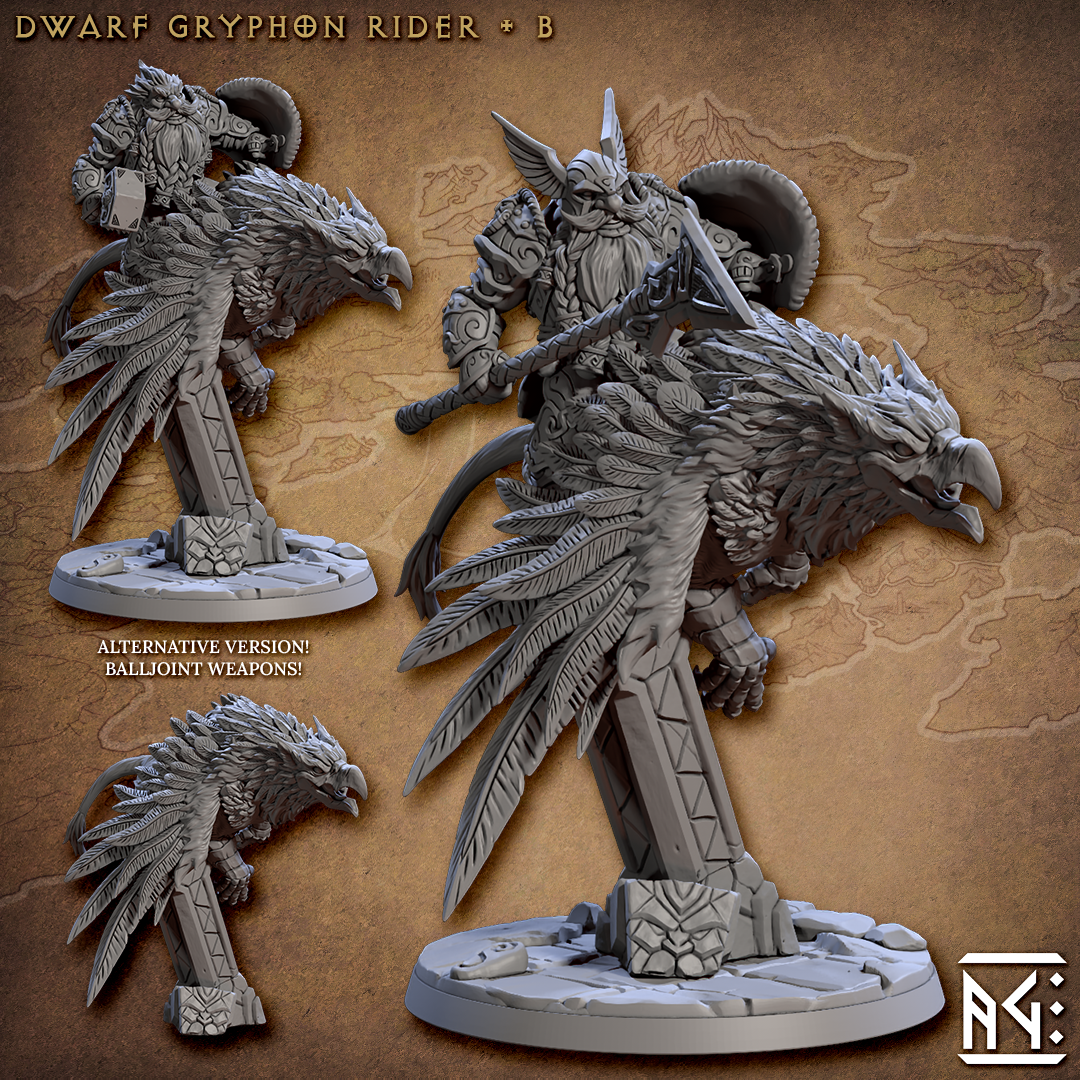 Dwarf Gryphon Rider V2 (Set of 2)