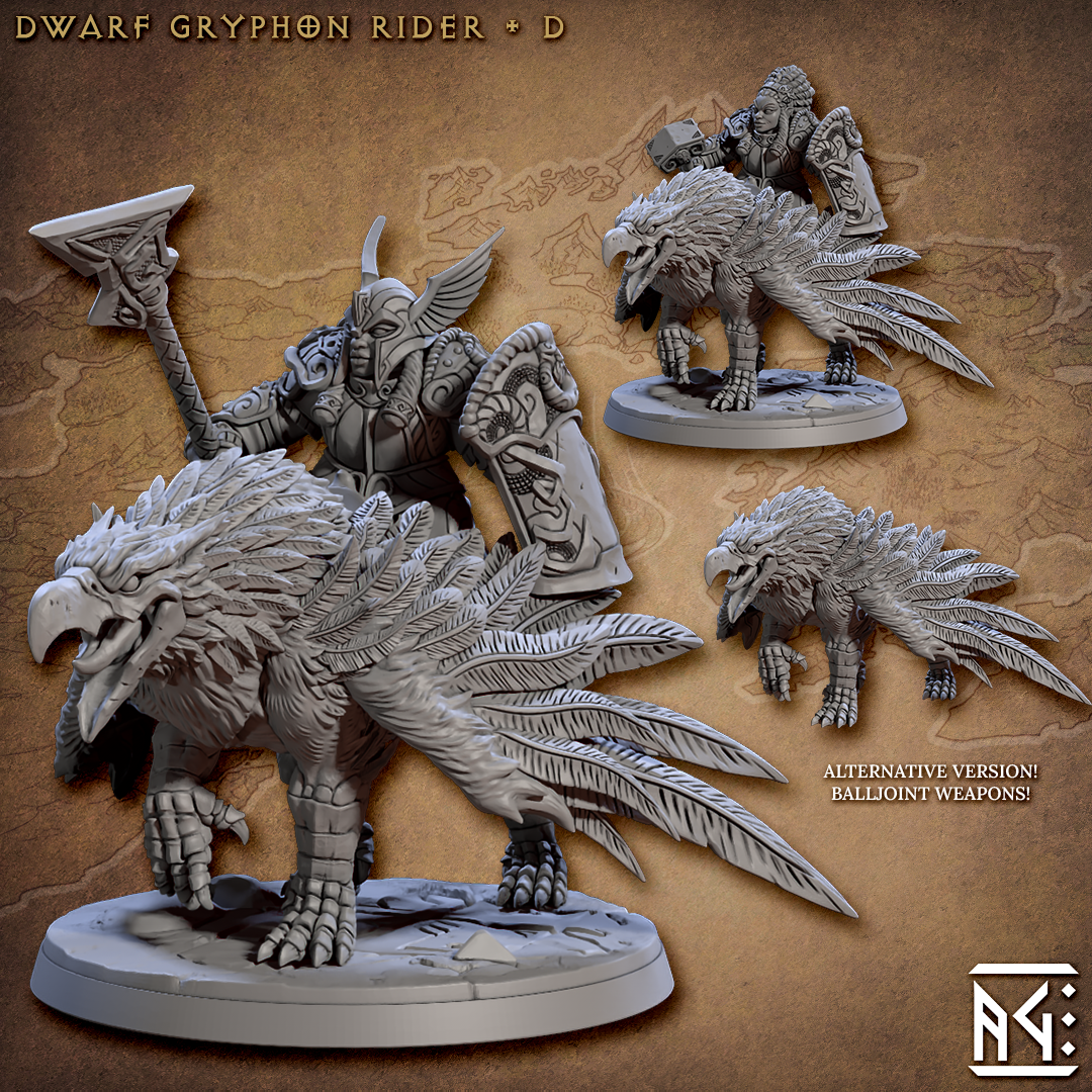 Dwarf Gryphon Rider V4 (Set of 2)