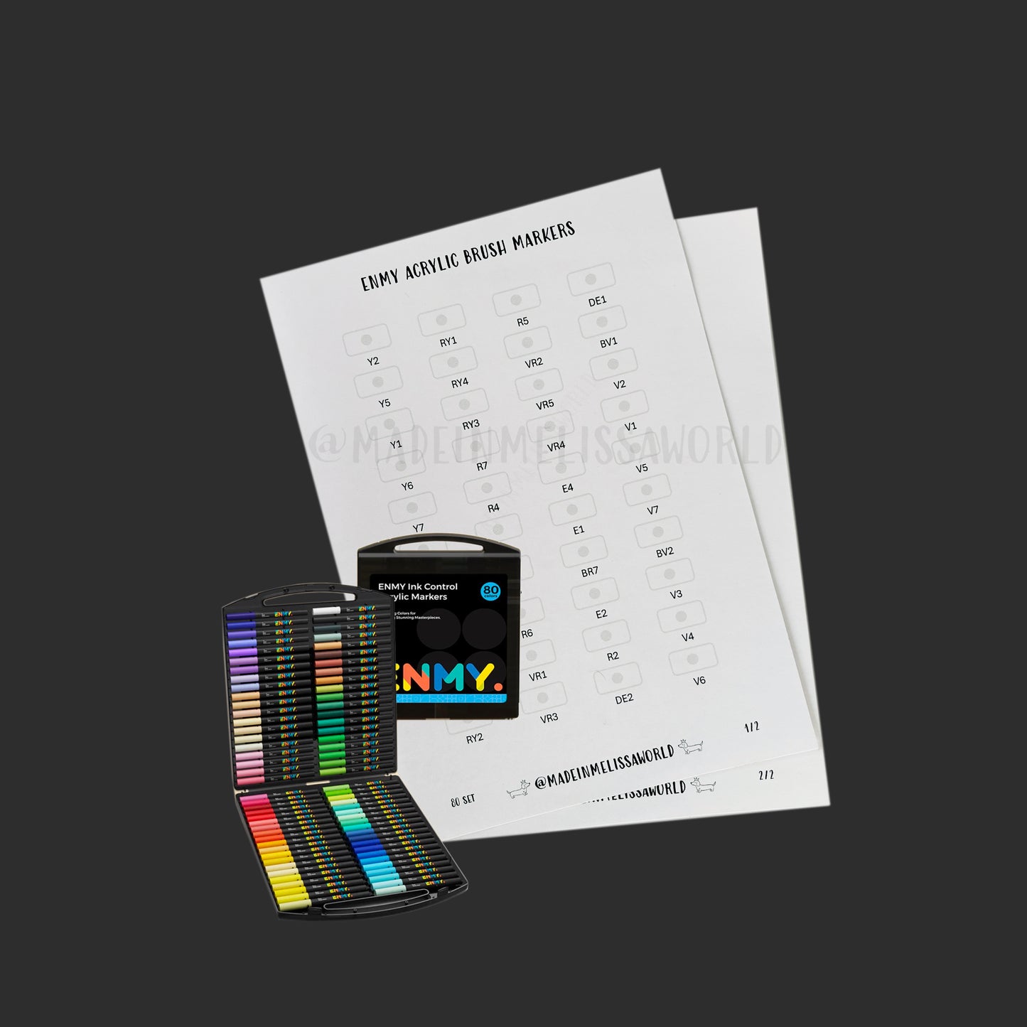 ENMY ACRYLIC BRUSH MARKER SWATCHES