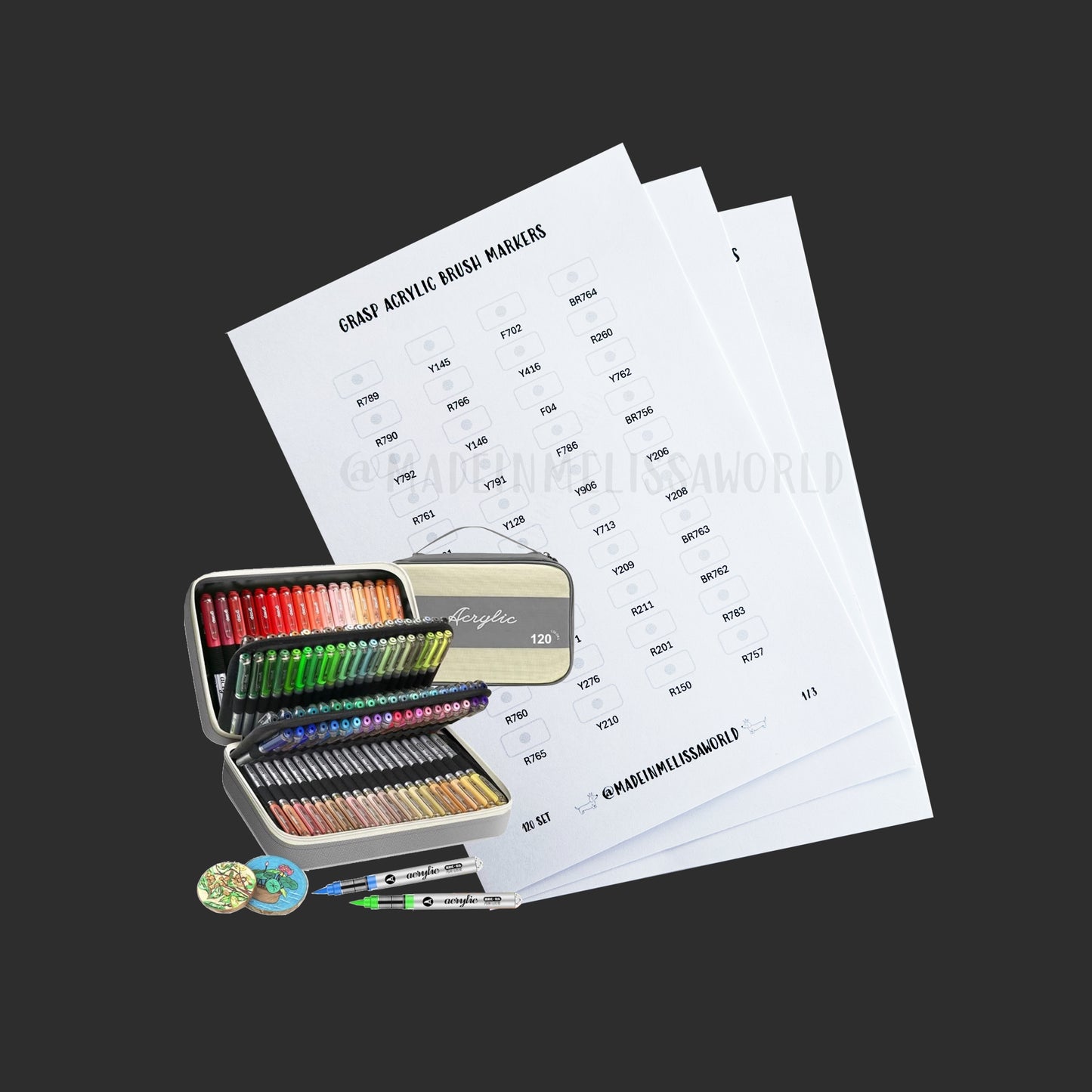 GRASP ACRYLIC BRUSH MARKER SWATCHES