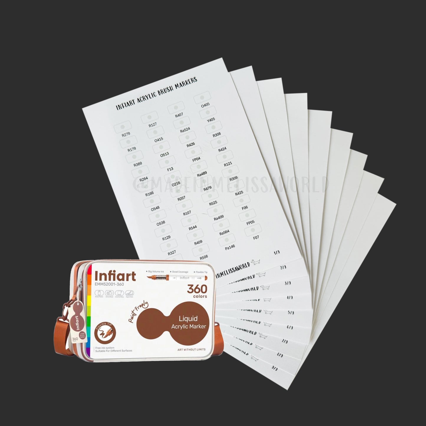 INFIART ACRYLIC BRUSH MARKER SWATCHES