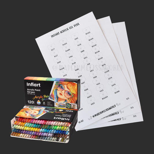 INFIART ACRYLIC GEL PEN SWATCHES