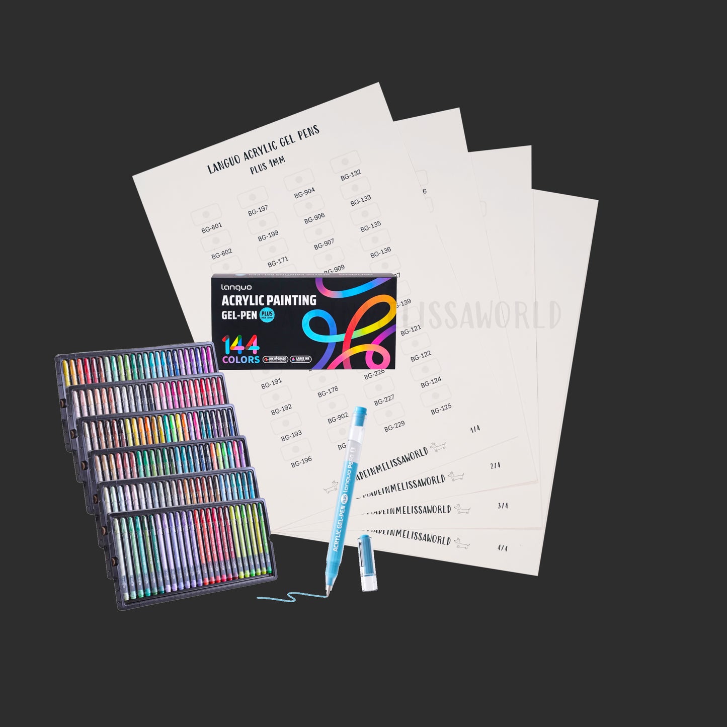LANGUO PLUS 1mm ACRYLIC GEL PEN SWATCHES