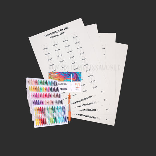 LANGUO RETRACTABLE 0.7mm ACRYLIC GEL PEN SWATCHES