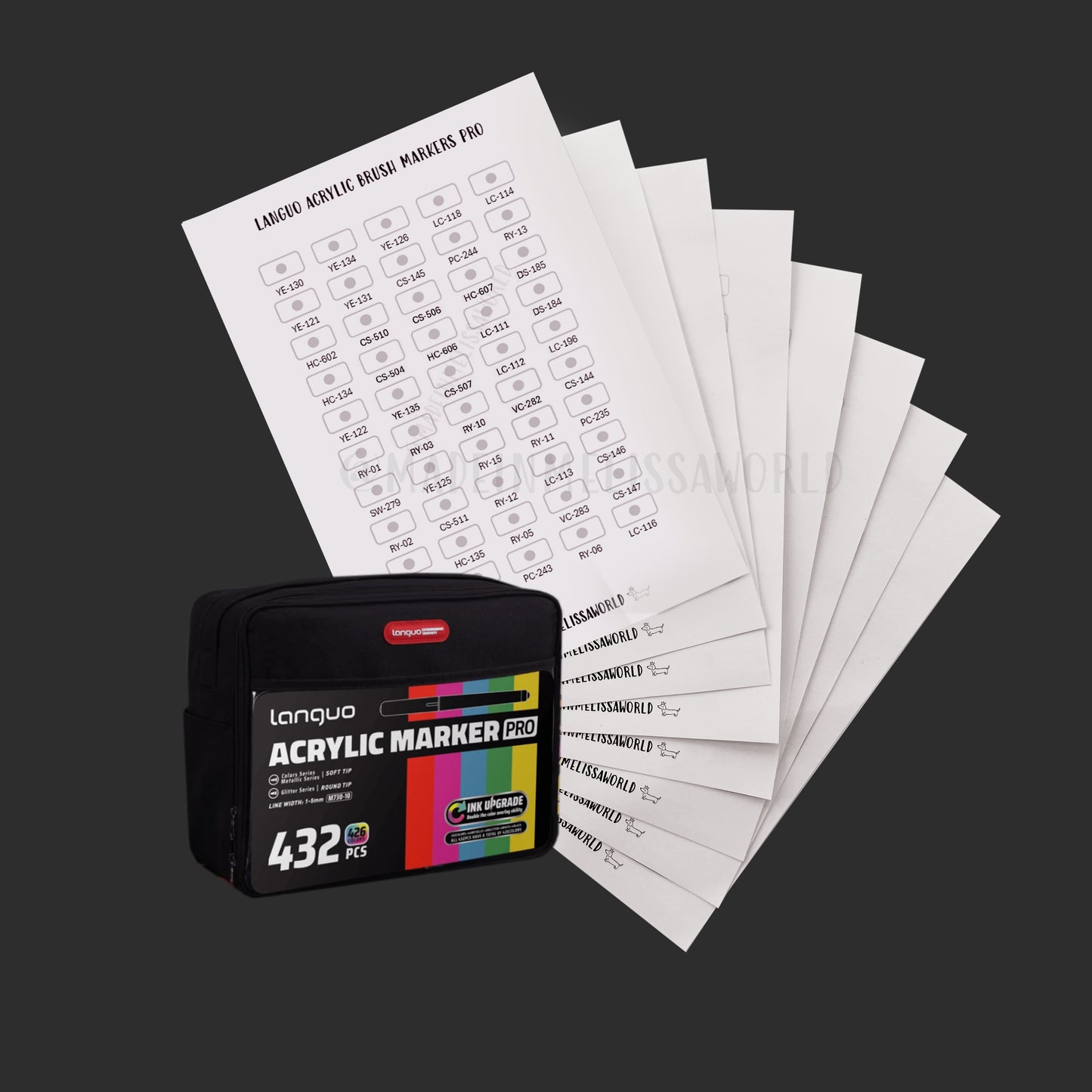 LANGUO ACRYLIC BRUSH MARKER SWATCHES