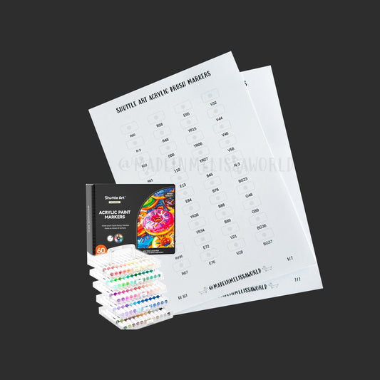 SHUTTLE ART ACRYLIC BRUSH MARKER SWATCHES